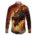 thumbnail image 4 of Nueva ropa de calle para hombre, moda de primavera y otoño, camisa con estampado de dragón 3D y botones para hombre, camisa hawaiana de manga larga para hombre, 4 of 5