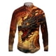 thumbnail image 4 of Nueva ropa de calle para hombre, moda de primavera y otoño, camisa con estampado de dragón 3D y botones para hombre, camisa hawaiana de manga larga para hombre, 4 of 5