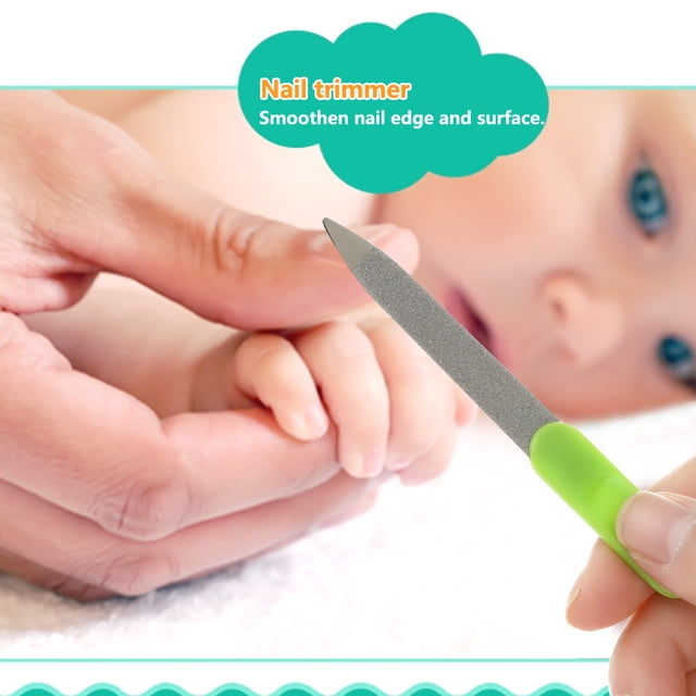 Cortauñas 3pcs seguridad bebé clip de uñas + tijeras redondeadas + recortador Set acero inoxidable uña del dedo del pie cortador de uñas para recién nacido infantil verde lucky baby Cortauñas