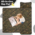 thumbnail image 4 of Camo and Branch Green Pattern Teens Toddler Nap Mat with Pillow, Sleeping Mat Bag for Preschool Daycare 59"x22", 4 of 6