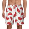 thumbnail image 2 of Picia Watermelon pattern Mens Swim Trunks with Compression Liner Stretch Beach Shorts Quick Dry with Zipper Pockets No-Chafing Board Shorts-Small, 2 of 9