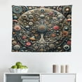 thumbnail image 3 of Ambesonne Hippie Wall Hanging Tapestry, Trippy Aura Abstract Jungle, 28"x23", Dark Slate Blue Teal Pink, 3 of 3