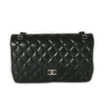 thumbnail image 1 of Pre-Owned Chanel Black Quilted Lambskin Jumbo Classic Double Flap, 1 of 9