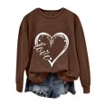 thumbnail image 2 of Baqcunre Valentine'S Day Shirts For Women Love Women's Love Printed Round Neck Long Sleeve Top(Brown S-XXL),Long Sleeve Shirts For Women Graphic Tees Holiday Tops For Women 2023 Womens Tops, 2 of 4