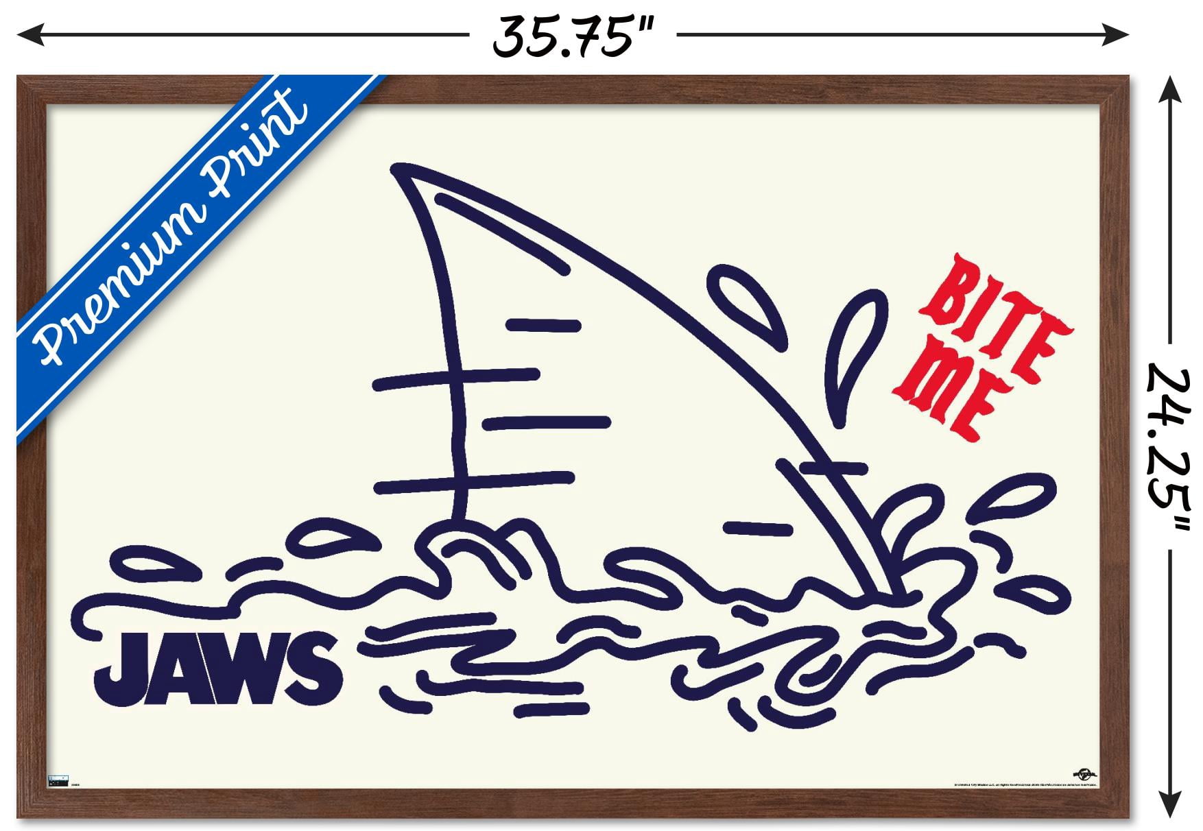 Jaws - Bite Me Wall Poster, 22.375" x 34", Framed