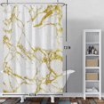 thumbnail image 4 of Gold Marble Shower Curtain,Abstract Texture Waterproof Fabric Bathroom Curtain,Bath Curtain with Hooks 72x72 in, 4 of 5