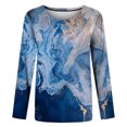 thumbnail image 4 of Tops para mujer Camisas Blusas Elegantes casuales Camisas de manga larga Suéter inferior Estampado floral Cuello redondo Top Cuello redondo Top/Camisa Odeerbi ODB-5, 4 of 5