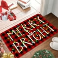thumbnail image 5 of Tapis de Porte Joyeux et Lumineux Tapis de Noël Intérieur Extérieur Carreaux Rouges Tapis de Noël pour Porte d'Entrée Décorations de Vacances 17 Pouces x 30 Pouces, 5 of 5