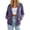 Purple, variant on Cekizud Hoodies for Women Button Down Ribbed Knit Drawstring Hood Long Sleeve Cardigans with Pockets, Sizes S-2XL