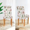 thumbnail image 3 of Yayeee 4 Pack Dining Chair Covers Stretch Parson Chairs Slipcovers Seat Protector, Brown Christmas House, 3 of 6