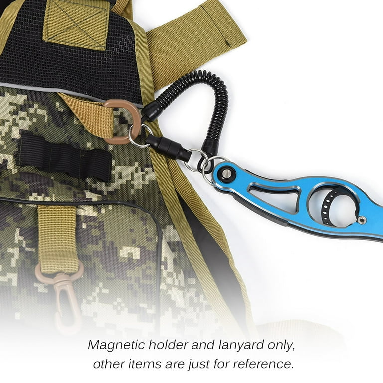 Lixada Fly Fishing Magnetic Net Release Holder Keeper Magnet Clip Landing  Net Connector with Coiled Lanyard 