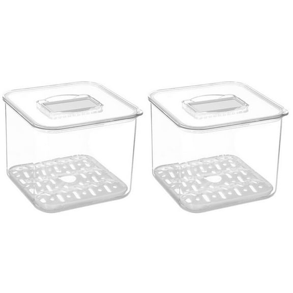 GOOHOCHY  2 Pcs Refrigerator Container Crisper Storage Food Veggie Containers for White