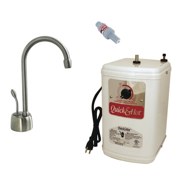 Westbrass Velosah 9" 1-Handle Hot Water Dispenser with Heating Tank, Satin Nickel