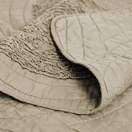 Brandream Queen Size Taupe Bed Quilt Set Luxury Coverlet Set Bedspread 100 Cotton Farmhouse