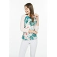 thumbnail image 5 of Hawaii Hangover Women's Hawaiian Stretchy 3/4 Sleeve Crew Neck Shirt in Mint Forest M, 5 of 5