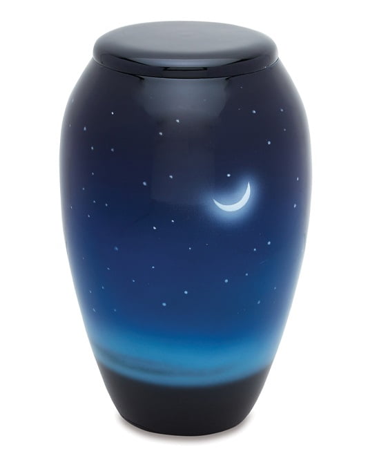Large/Adult 210 Cubic Inch Fiber Glass Funeral Cremation Urn for Ashes Blue 