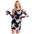 thumbnail image 1 of Moggemol Robes de Soirée pour Femmes Robes de Cocktail Réunion Dos Nu Floral Mini Fête Anniversaire Fête Noir P, 1 of 6