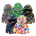 thumbnail image 2 of ZHaobin Boys Windproof Hooded Jacket Cartoon Graphic Prints Zipper Coat Children Windbreaker Outerwear 1-7 Years Kids Spring Clothes (3179-18,130 (6-7years)), 2 of 6