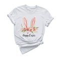thumbnail image 2 of UPPADA Femmes Easter Oeufs Imprimé T-Shirts Heureux Easter Graphique Bunny Lapin Mignon T-Shirts Manches Courtes Décontracté Col Rond T-Shirts Été Basique Coupe Régulière Chemises Blanc,TTTG, 2 of 5