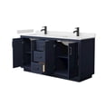 thumbnail image 3 of Wyndham Collection Miranda 66" Marble&Wood Double Bathroom Vanity in Blue/Black, 3 of 6