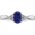 thumbnail image 4 of Solid 14k White Gold Created Sapphire and Diamond Ring - Ring Size 7.0-2.9gm, 4 of 8