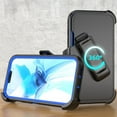thumbnail image 6 of Xhy iPhone 13 Pro Case + Screen Protectors + Belt Clip Holster + Camera Lens Protector, Heavy Duty Hard Shockproof Armor Protector Case (Black+Dark Blue), 6 of 7