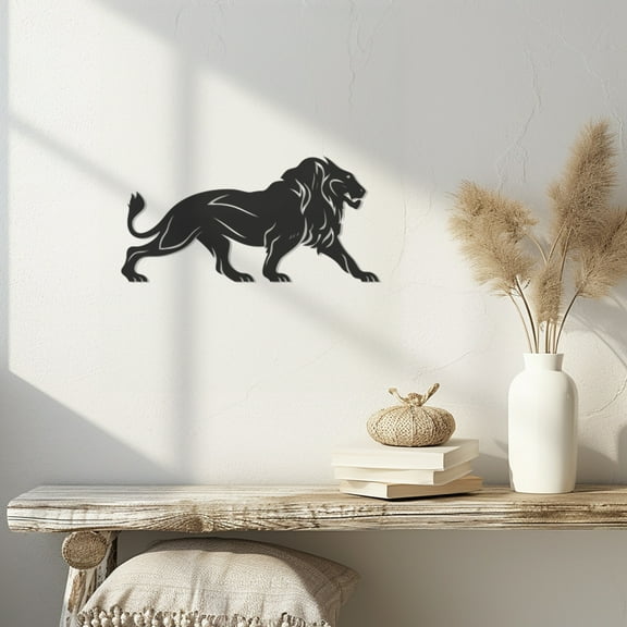 Violaura Lion Metal Wall Art - Easy to Install Hanging Perfect for Home, Living Room Decor (36.0" x 18.0")