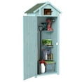 thumbnail image 1 of Outsunny 30" x 21" x 71" Garden Storage Shed, Tool Shed w/ Shelves, Blue, 1 of 10