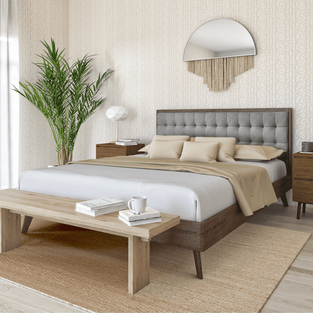 Dg Casa Soloman Mid Century Modern, Mid Century Modern Wood Bed Frame King