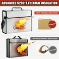 thumbnail image 3 of ROLOWAY Fireproof Document Bag 5200°F Heat Insulated (15 x 12 x 5 inches), Fireproof Bag with Fireproof Money Bag for Cash Safe, Fireproof Document Box, Fireproof Safe Bag for Document Safe, 3 of 6