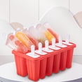 thumbnail image 3 of Moldes Para Paletas Bandeja de moldes de paletas de hielo de bricolaje para el hogar para hacer helados de silicona (rojo de 12 celdas) Ndcxsfigh Libre de BPA, 3 of 7