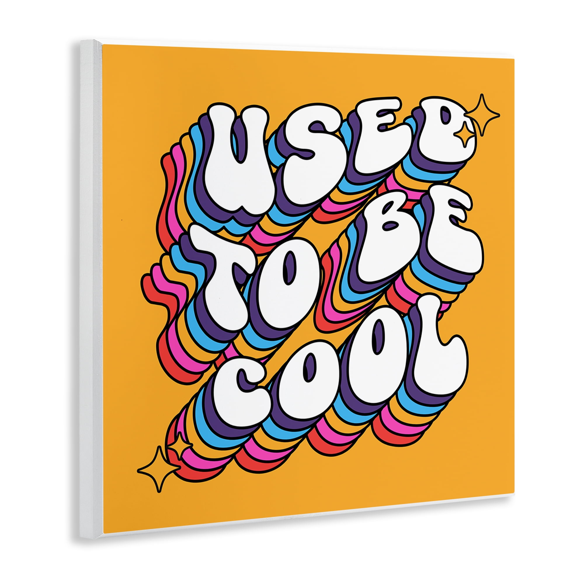 Stupell Industries Groovy Used To Be Cool Text & Numbers Painting Unframed Art Print Wall Art, 12 x 12