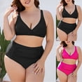 thumbnail image 1 of Sentmoon Swimwear High Cut Modest Womens Bathing Suits Tummy Control Push Up High Waist Solid Color Oversized Womens Bikini Set Summer Beach Stuff for Confidence and Comfort, 1 of 6