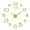 Gold, variant on CEHVOM Frameless Large DIY Wall Mute Clock Frameless 3D Mirror Wall Clock For Living Room Home Office Decoration Stickers 60CM Clearance