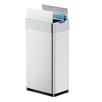 21.1 Gallon Stainless Steel Trash Can, Sensor Automatic Garbage Bin with Lid, Bag Ring & Display Light for Kitchen, Living Room, Office (Silver, 80L)