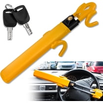 Steering Wheel Lock, Car Club Steering Wheel Lock Car Double Hooks & Heavy Duty Car Security Lock Adjustable Antitheft Locking Devices for Cars Trucks Vans and SUV with 2 Keys