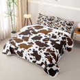 thumbnail image 3 of Manfei Retro Cow Print Twin Quilt Set 2 Pieces,Minimalist Animal Pattern Twin Coverlet Set,Dark Brown,1 Bedspread and 1 Pillowcase, 3 of 6