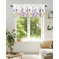 thumbnail image 6 of Colorful Wildflower Valances for Windows Bee Butterfly Purple Blue Pink Plant Valance Rod Pocket Short Window Treatments Curtains for Kitchen Bathroom Living Room Bedroom, 54 x 18 Inch, 6 of 7