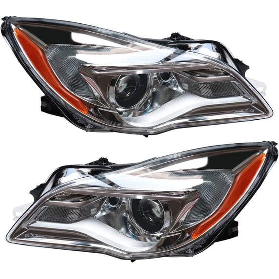 FETCOI FETCOI For 2014 2015 2016 2017Buick Regal Halogen w/LED DRL Headlights Assembly, Passenger and Driver Side Headlamp Left&Right Front Headlights (LH+RH)