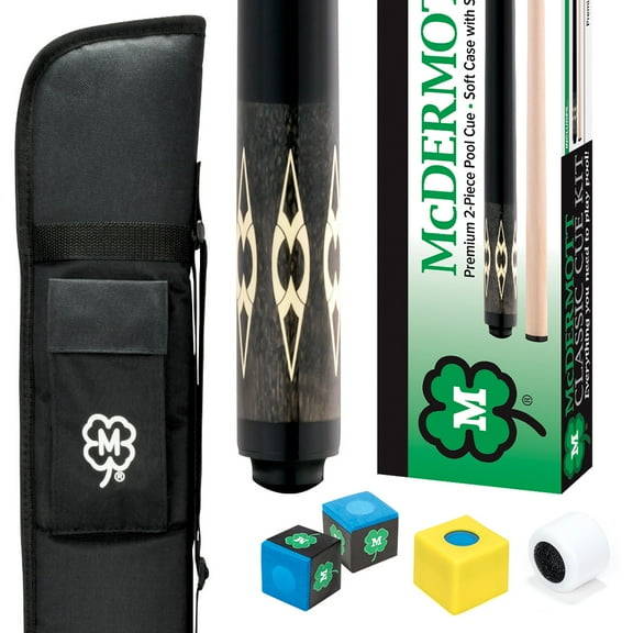 McDermott Pool Billiard Classic Cue Kit Grey -5 Items Included-AUTHORIZED DEALER