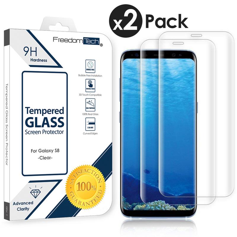 Galaxy S8 Screen Protector Tempered Glass FREEDOMTECH 3D Curved Full