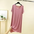 thumbnail image 2 of NAFUU Womens Nightgown Soft Sleepwear Short Sleeve T Shirt Night Dress Loose Fit Round Neck Sleep Shirt Summer Pajama Dress, 2 of 4