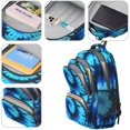 thumbnail image 4 of Blue and Black Tie Dye Pattern Backpack for School, Cute School Bag with Adjustable Shoulder Straps and Padded Back, 16.9"x12.6"x5.9", 4 of 5