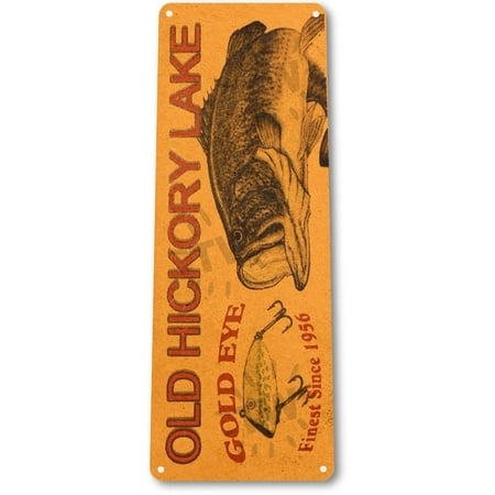 TIN SIGN B734 Old Hickory Lake Fish Lure Fish Bait Tackle Fishing Marina Metal Decor, By (Best Place To Fish At Somerville Lake)