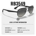 thumbnail image 4 of Ray-Ban RB3549 POLARIZED Pilot Shaped Sunglasses for Men & Women - Includes Official Rayban Eyewear Kit - Ideal Formal & Casual Wear Sunglasses - Grey Lens, 4 of 7