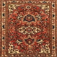 thumbnail image 1 of Ahgly Company Machine Washable Indoor Square Traditional Saffron Red Area Rugs, 7' Square, 1 of 7