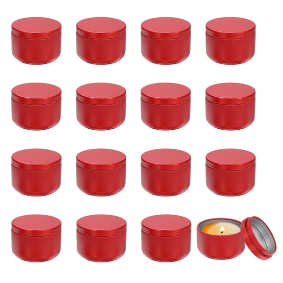 3oz Candle Tins, 16pcs Metal Candle Tins Jars with Lids Round Empty Tin Can Containers Bulk for Storage Tea and Making DIY Arts Crafts Christmas Gifts, Wine Red