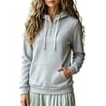 thumbnail image 2 of SYwaren Half Zip Pullover for Women Oversized Sweatshirt Long Sleeve Casual Solid Color Pockets Fall Winter Tops, 2 of 6