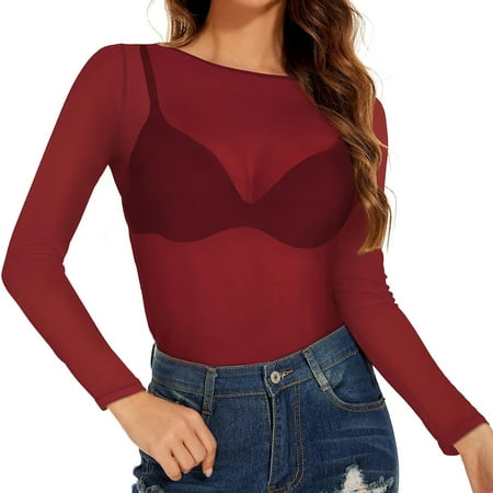 Yuhangmm Women s Sexy Underwear Mesh Breathable Sexy Shirts Men s Long Sleeve Sleepwear See Through Mesh Blouse Casual plus Size Corset Lingerie for Women