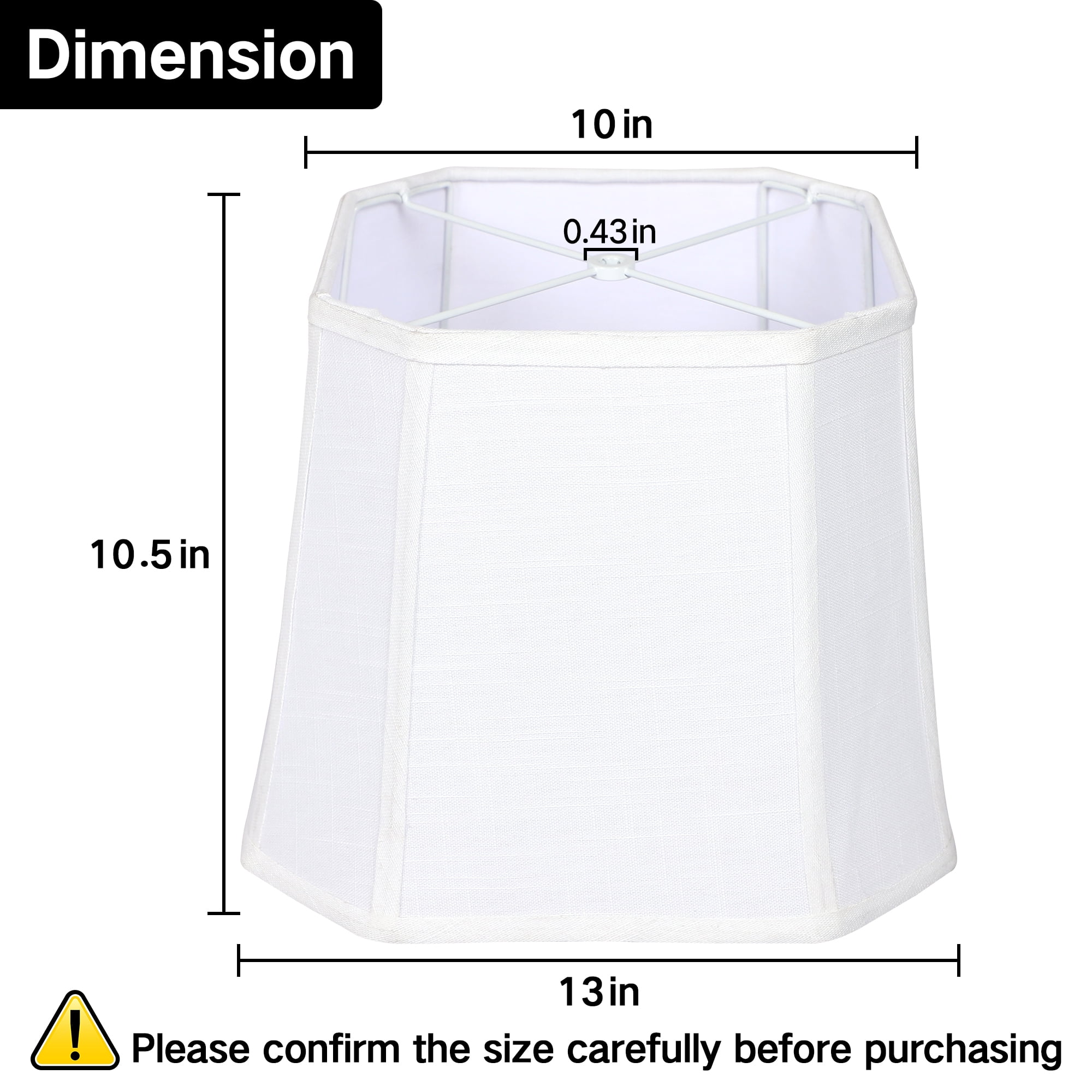 OUTON White Lamp Shades for Floor Lamps, Replacement Linen Lampshades for Table Lamps & Bedside Lamps, 10" Top x 13" Bottom x 10.25" High, Easy to Assemble